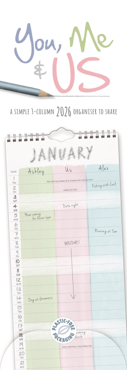 You, Me And Us Planner Slim Calendar 2026 – Otter House