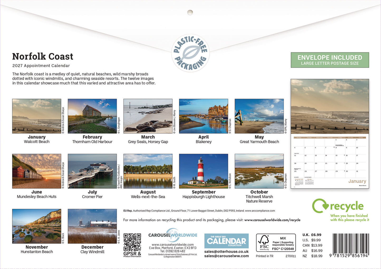 Norfolk Coast A4 Calendar 2027