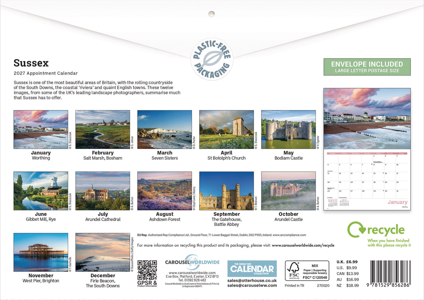 Sussex A4 Calendar 2027