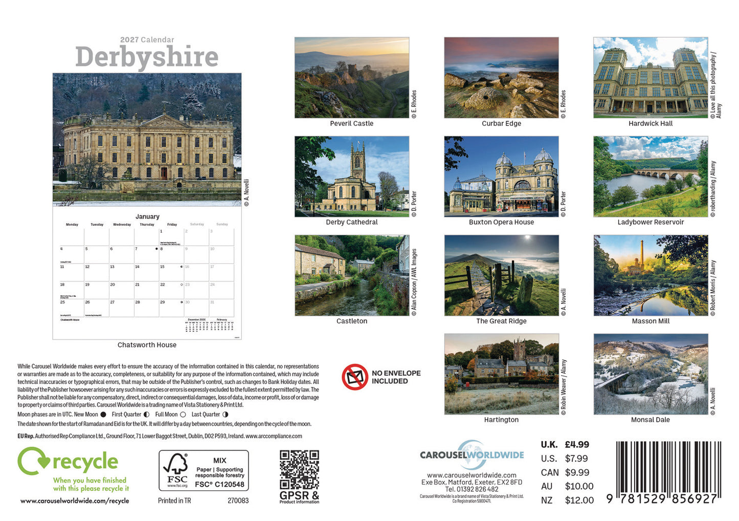 Derbyshire A5 Calendar 2027