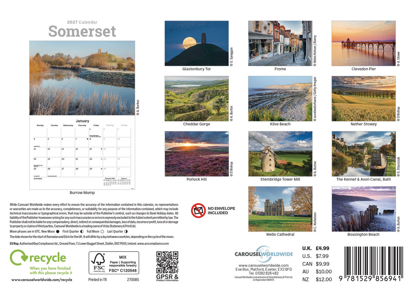 Somerset A5 Calendar 2027