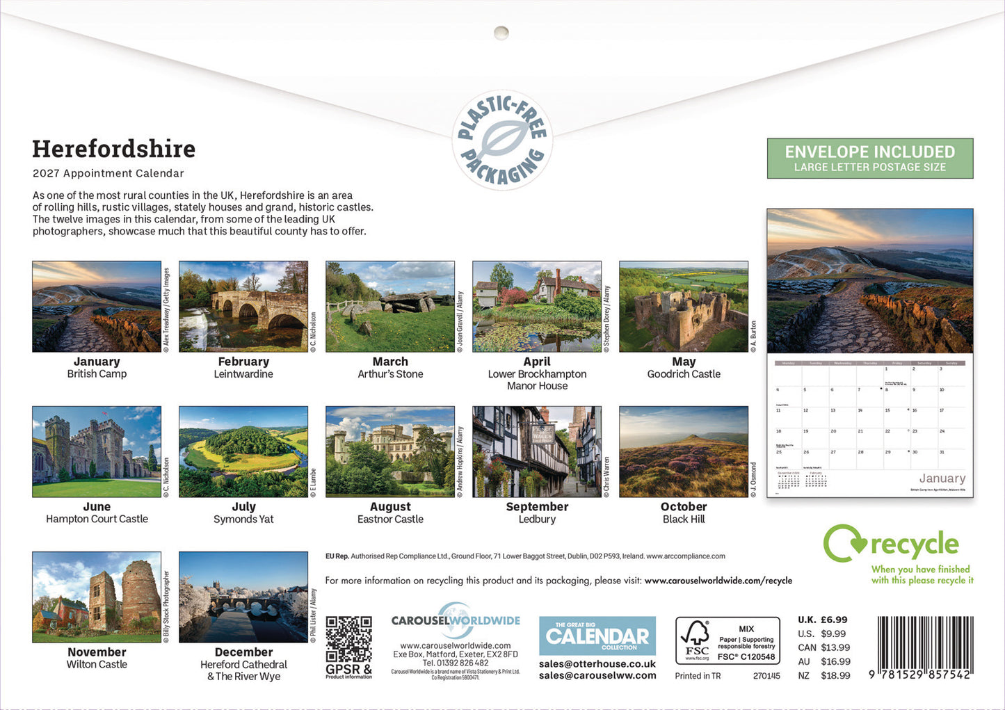 Herefordshire A4 Calendar 2027