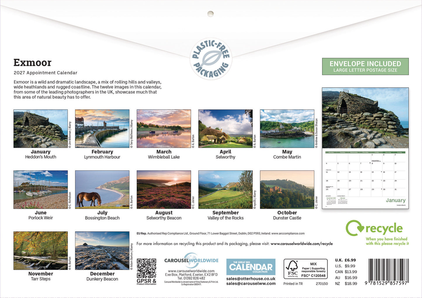 Exmoor A4 Calendar 2027