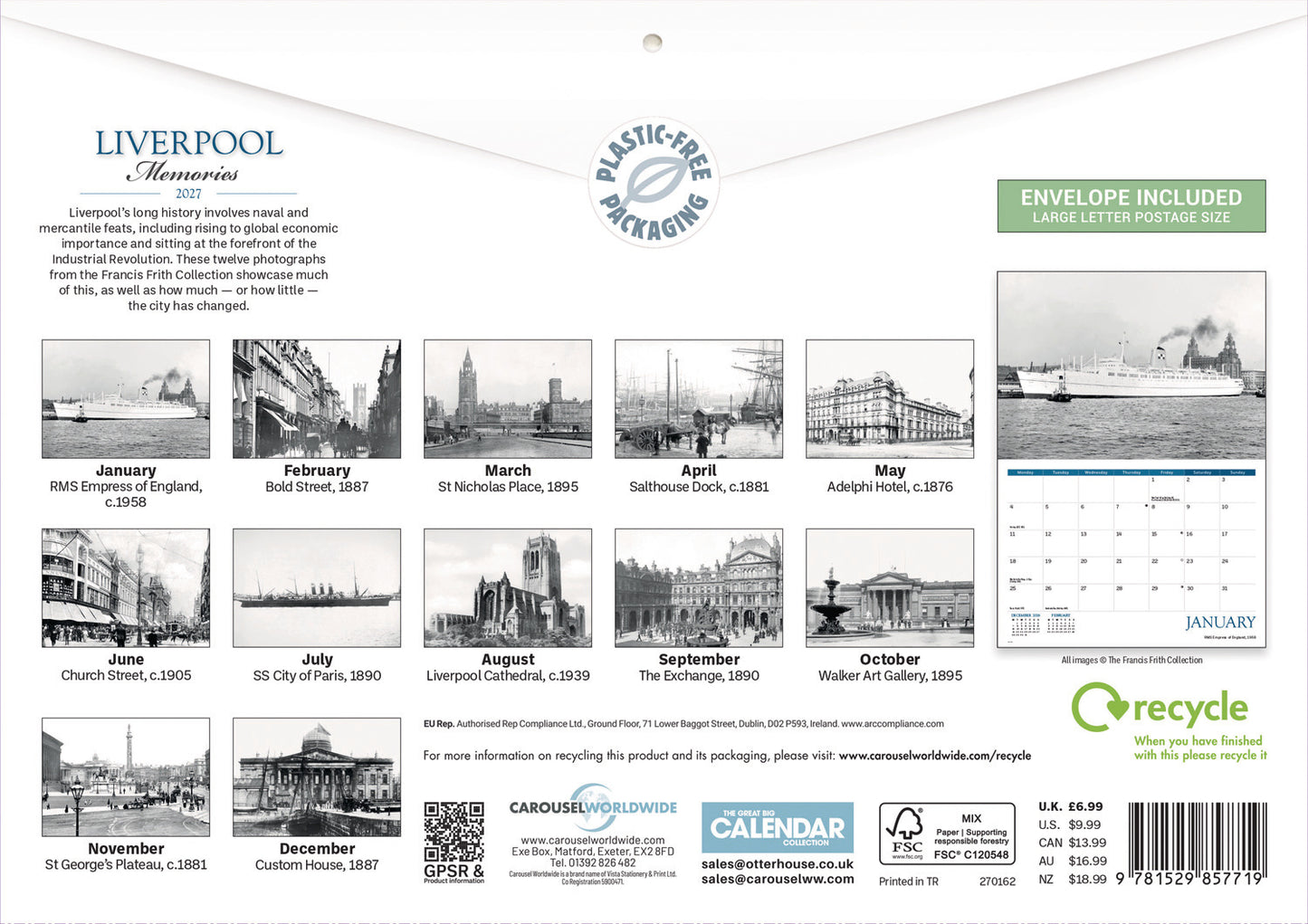 Liverpool Memories A4 Calendar 2027
