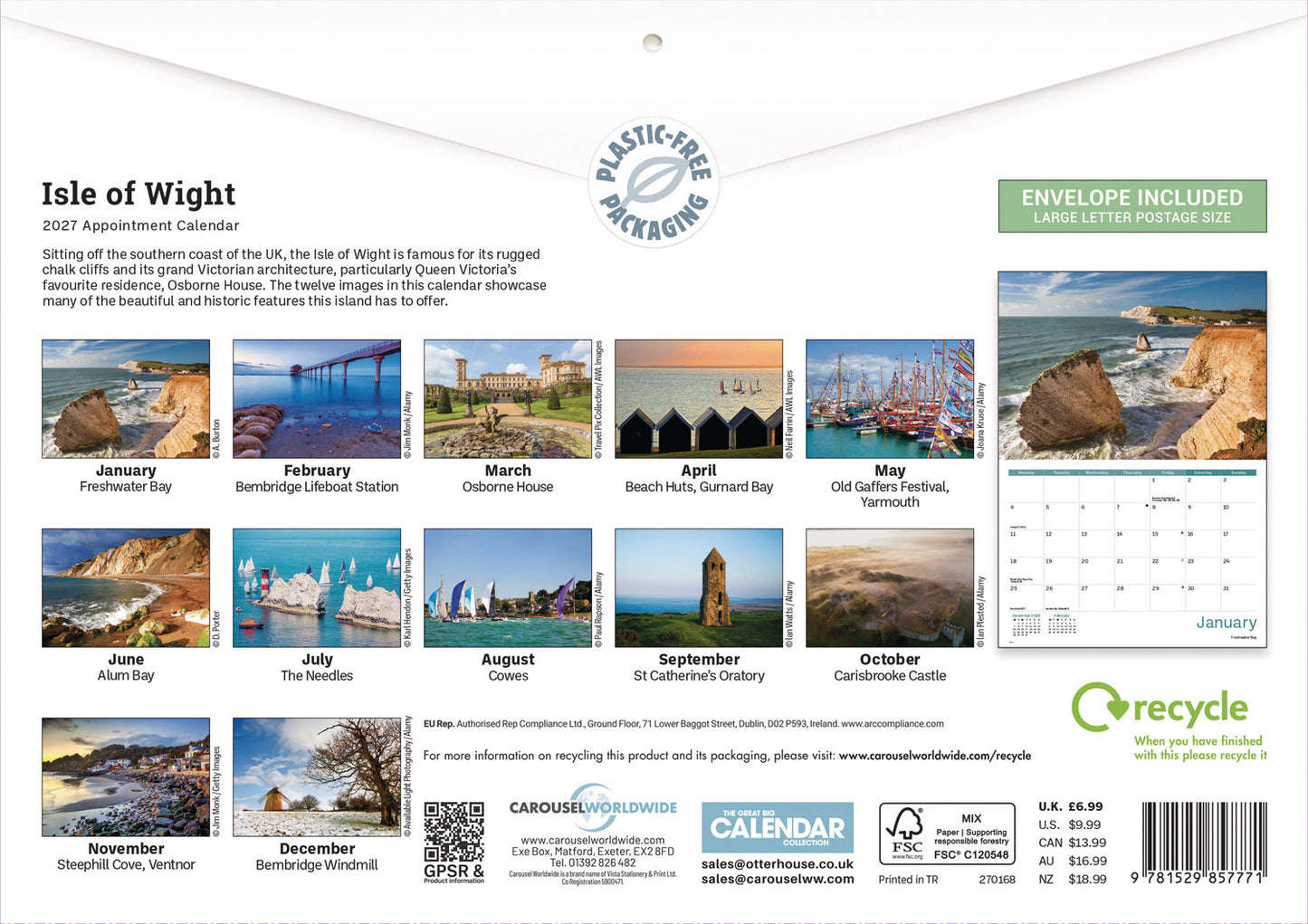 Isle of Wight A4 Calendar 2027