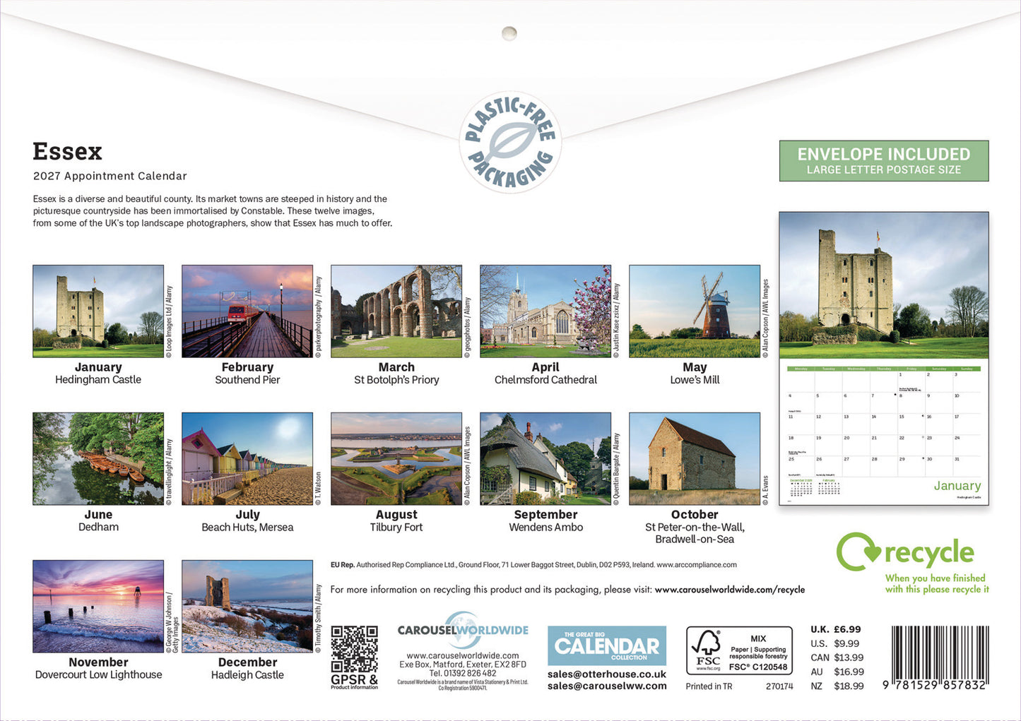 Essex A4 Calendar 2027