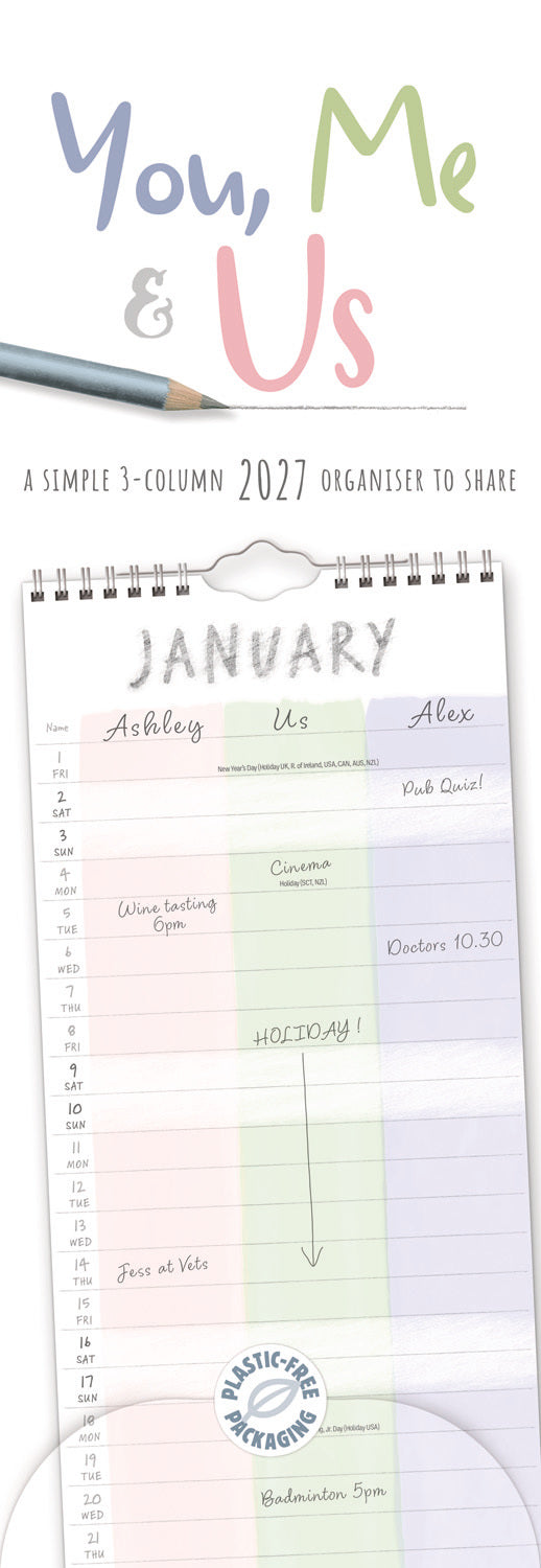 You, Me and Us Planner Slim Calendar 2027