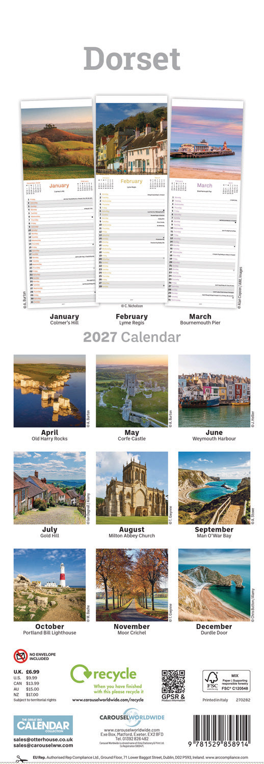 Dorset Slim Calendar 2027