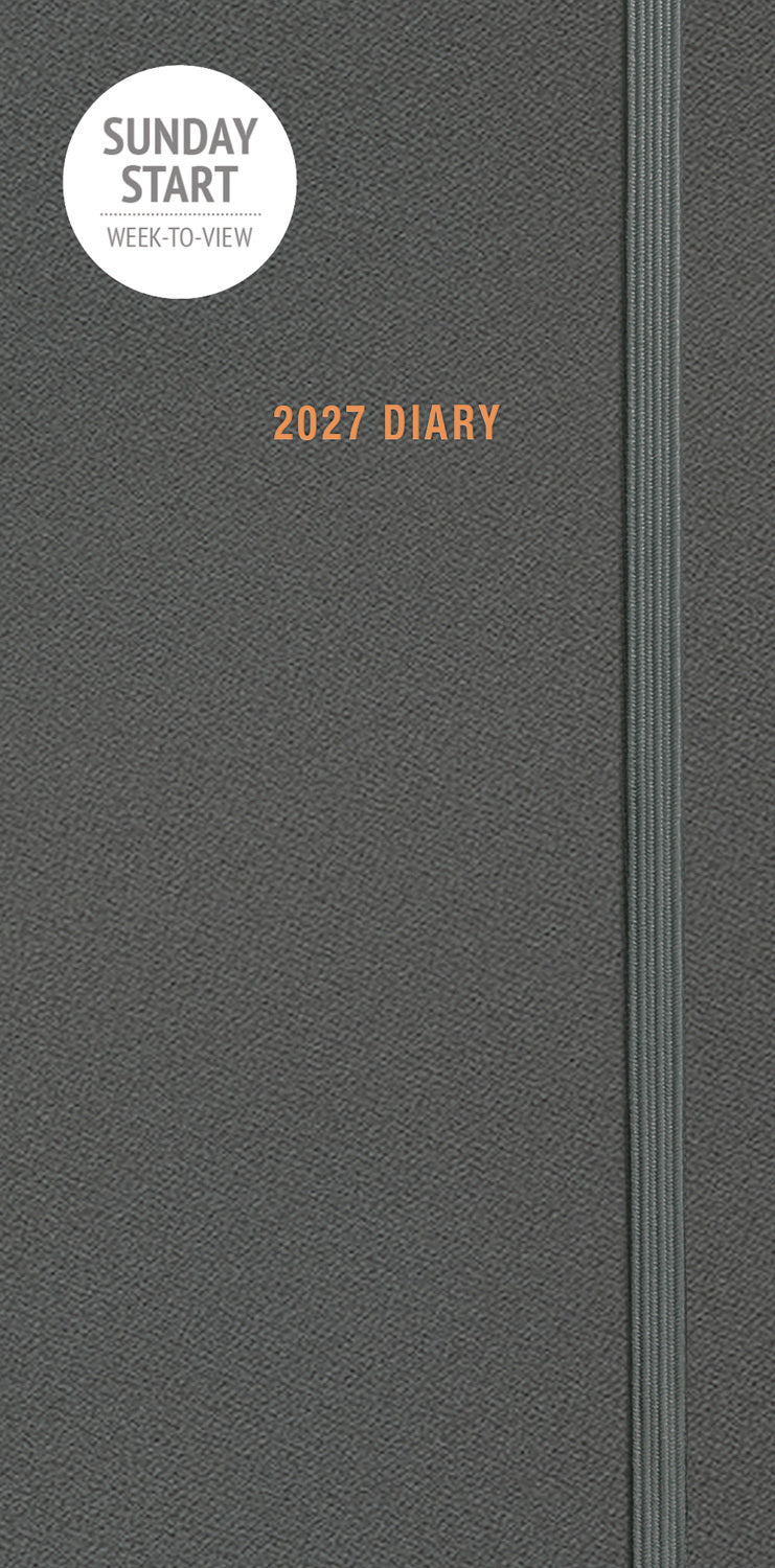 Sunday Start Charcoal Slim Diary 2027