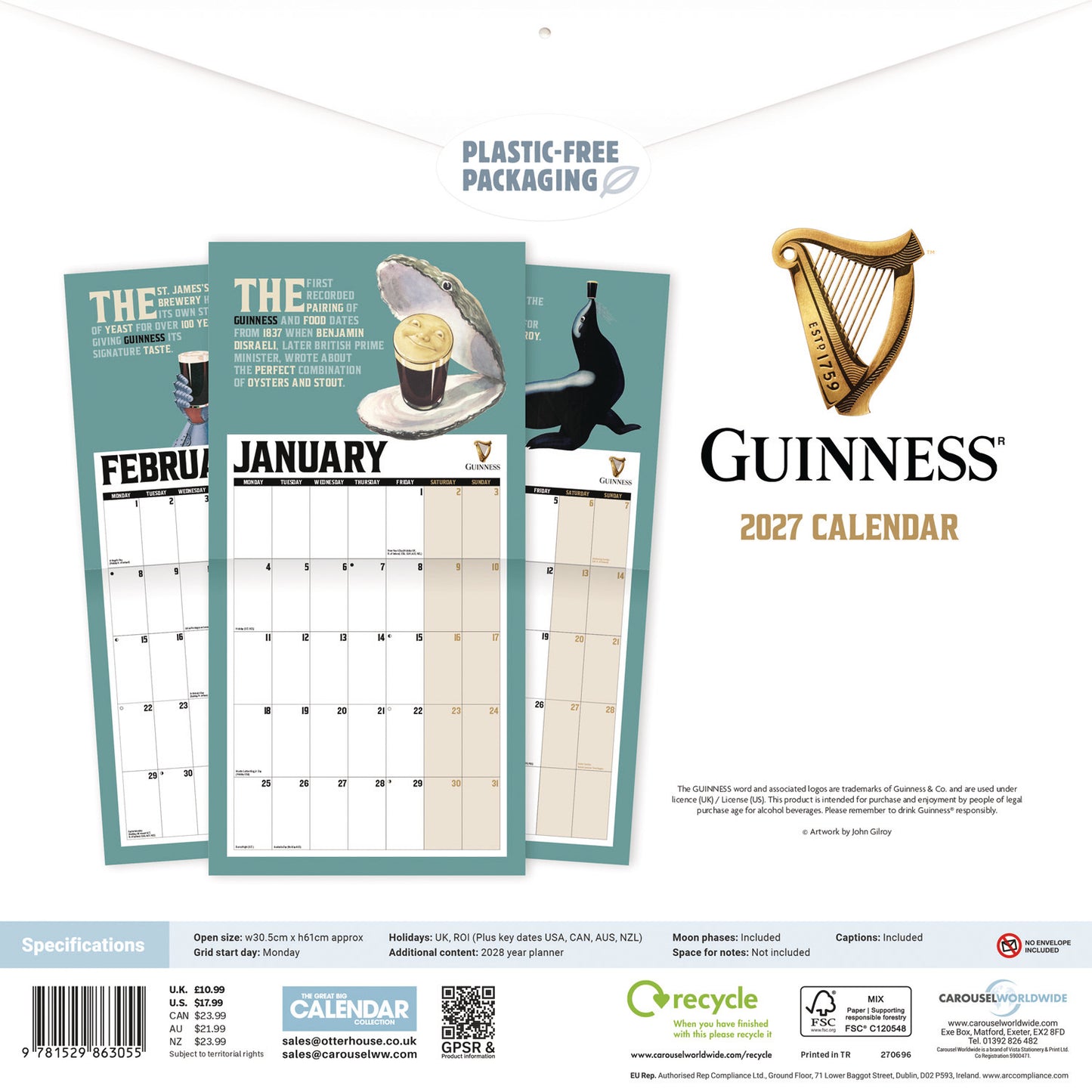 Guinness, Lovely Day for a Wall Calendar 2027