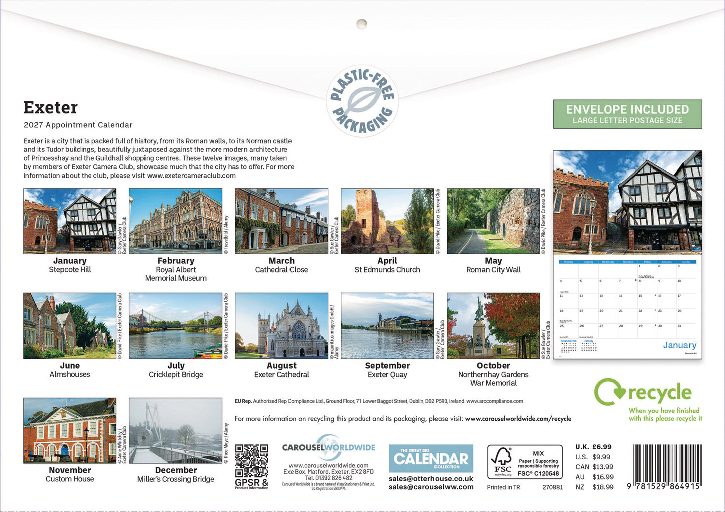 Exeter A4 Calendar 2027