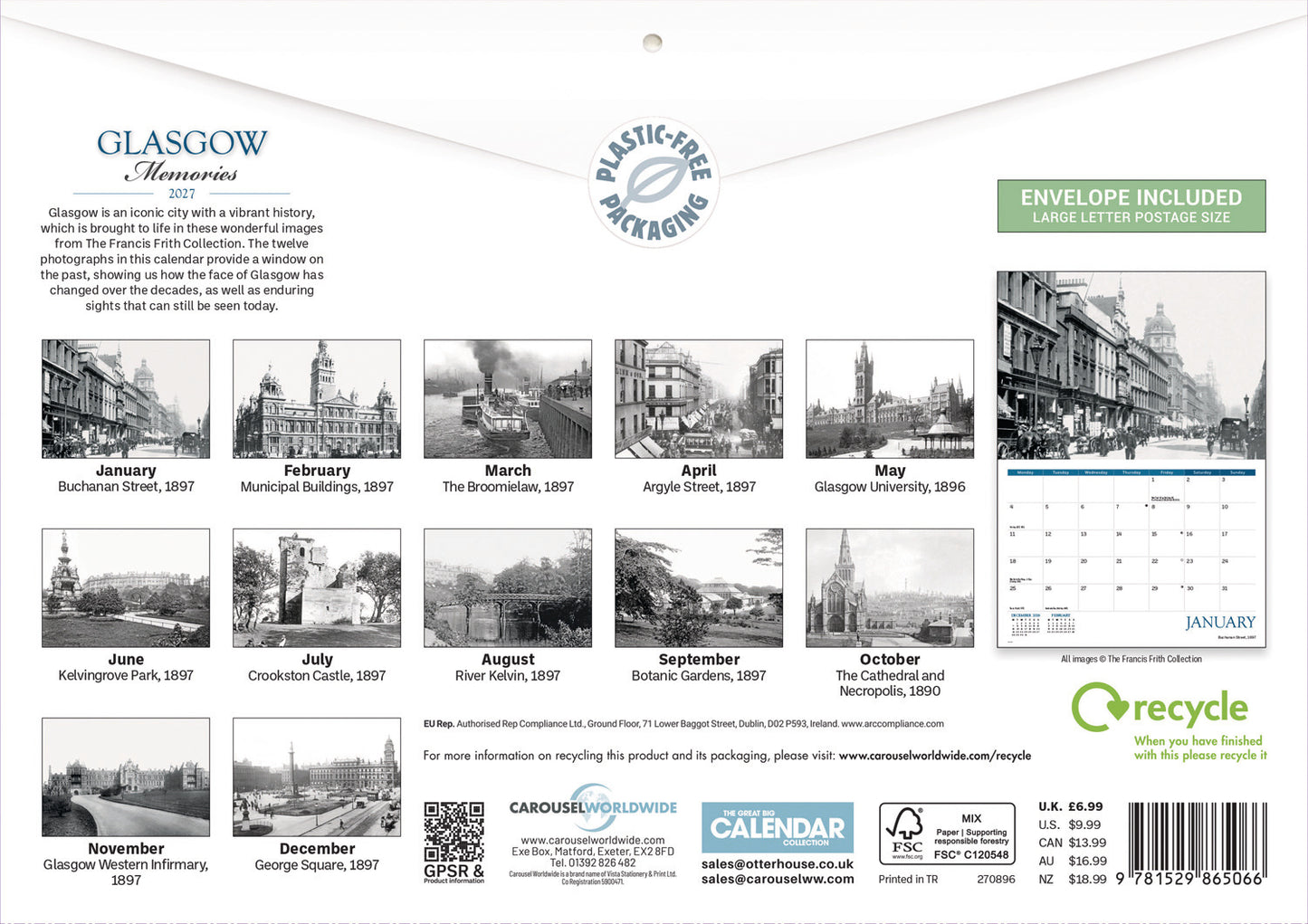 Glasgow Memories A4 Calendar 2027
