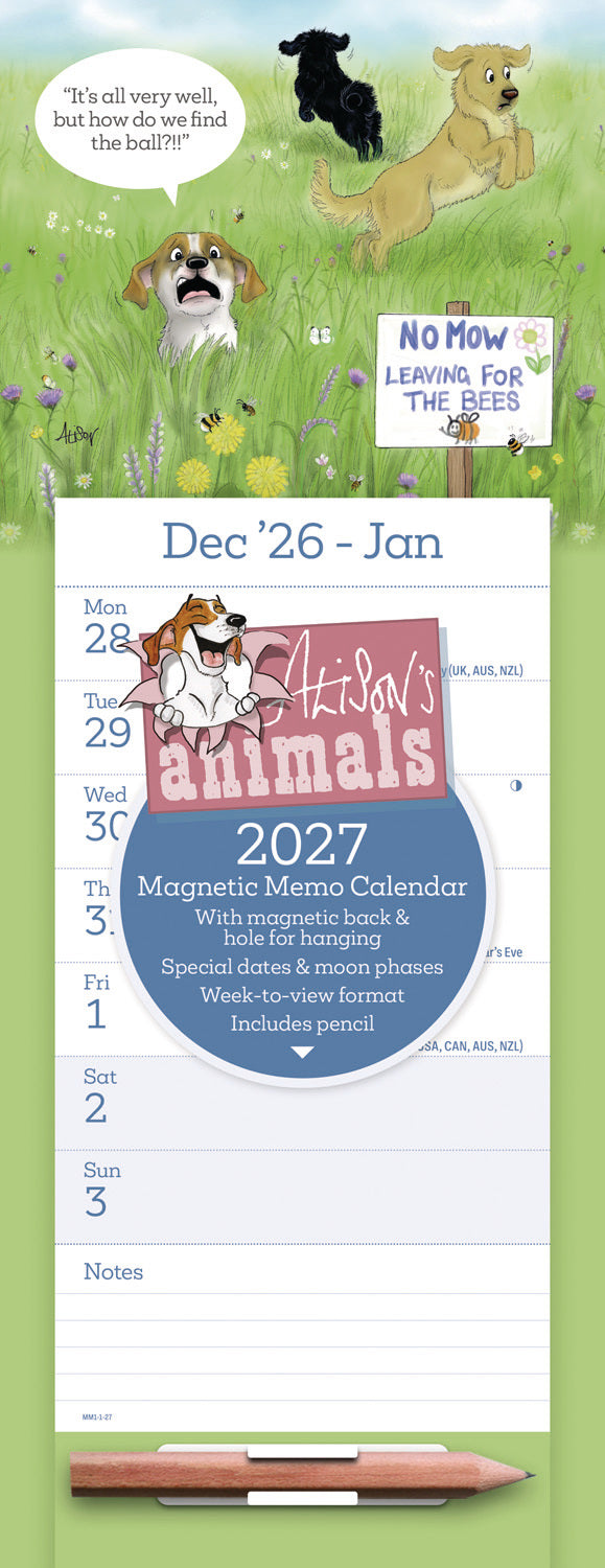 Alisons Animals Week-To-View Magnetic Calendar 2027