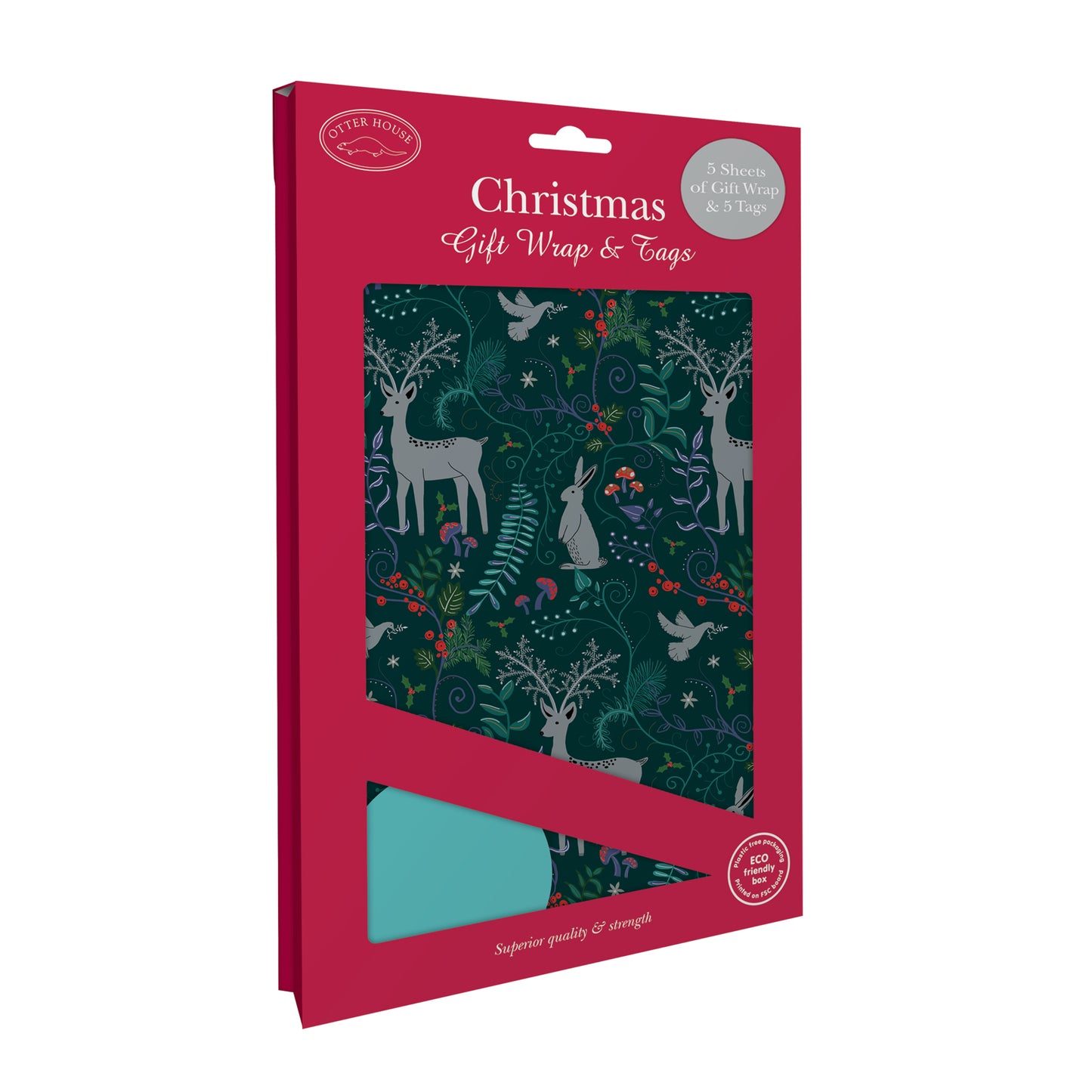 Christmas Wrap & Tags - Festive Woodland (5 Sheets & 5 Tags)