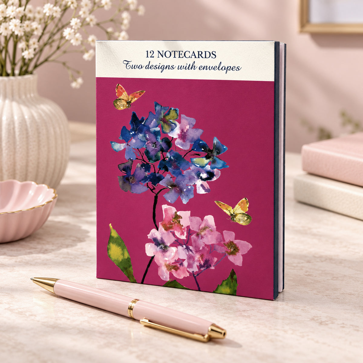 Notecard Pack (12 Cards) - Watercolour Floral