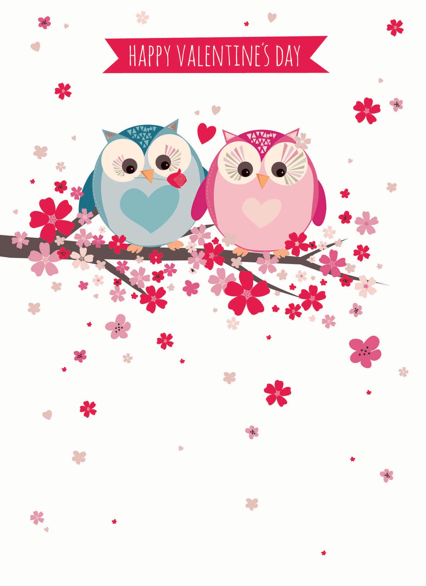 Valentines Day Card - Owls