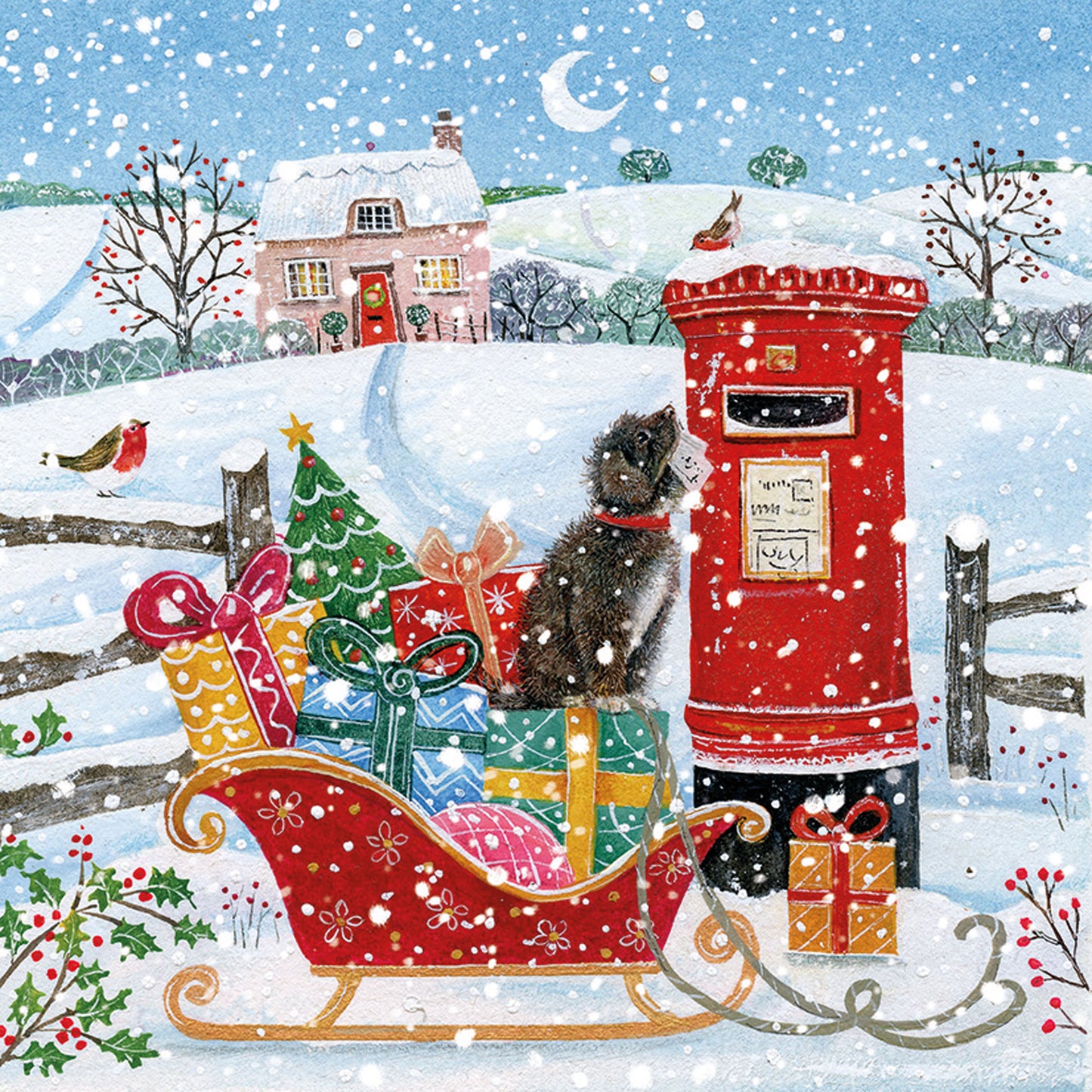 Luxury Charity Christmas Card Twin Pack (10 Cards) - Posting Time