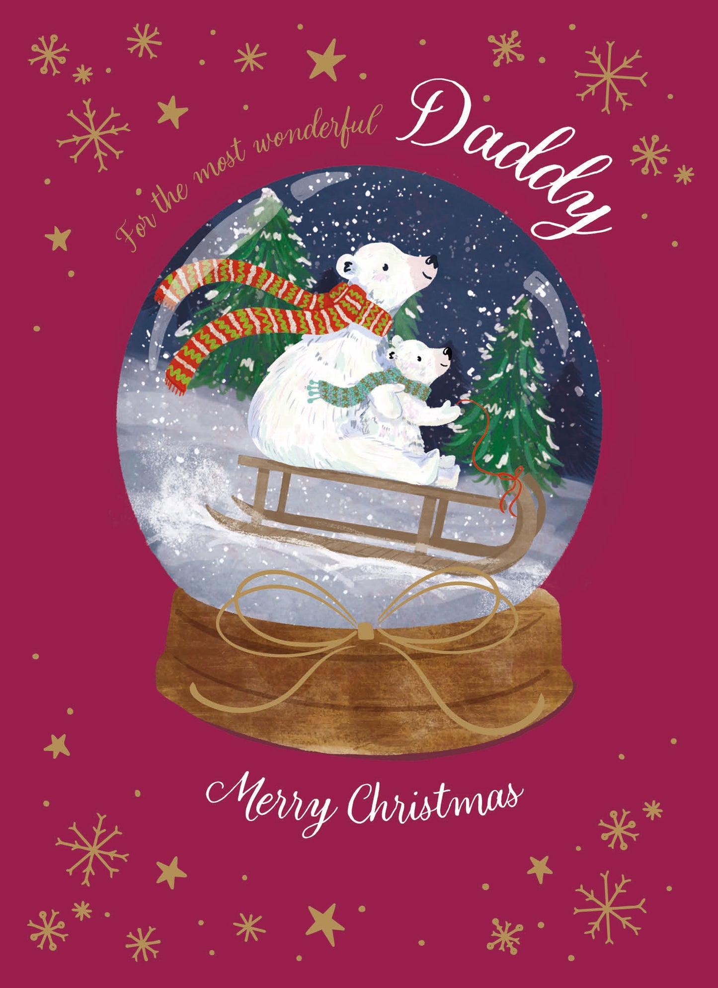 Christmas Card (Single) - Daddy - Polar Bears Sledging