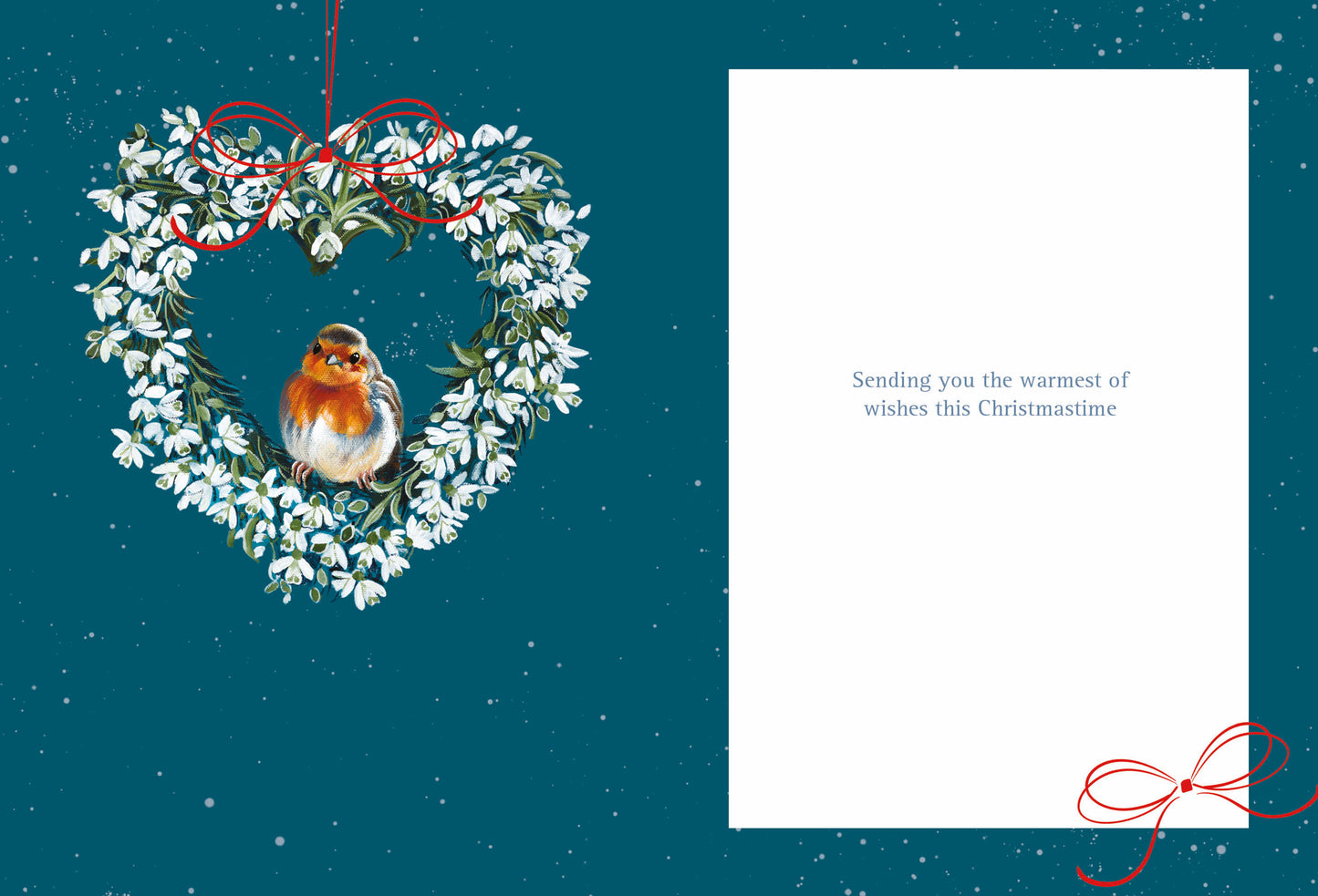 Christmas Card (Single) - Someone Special - Robin Heart Wreath