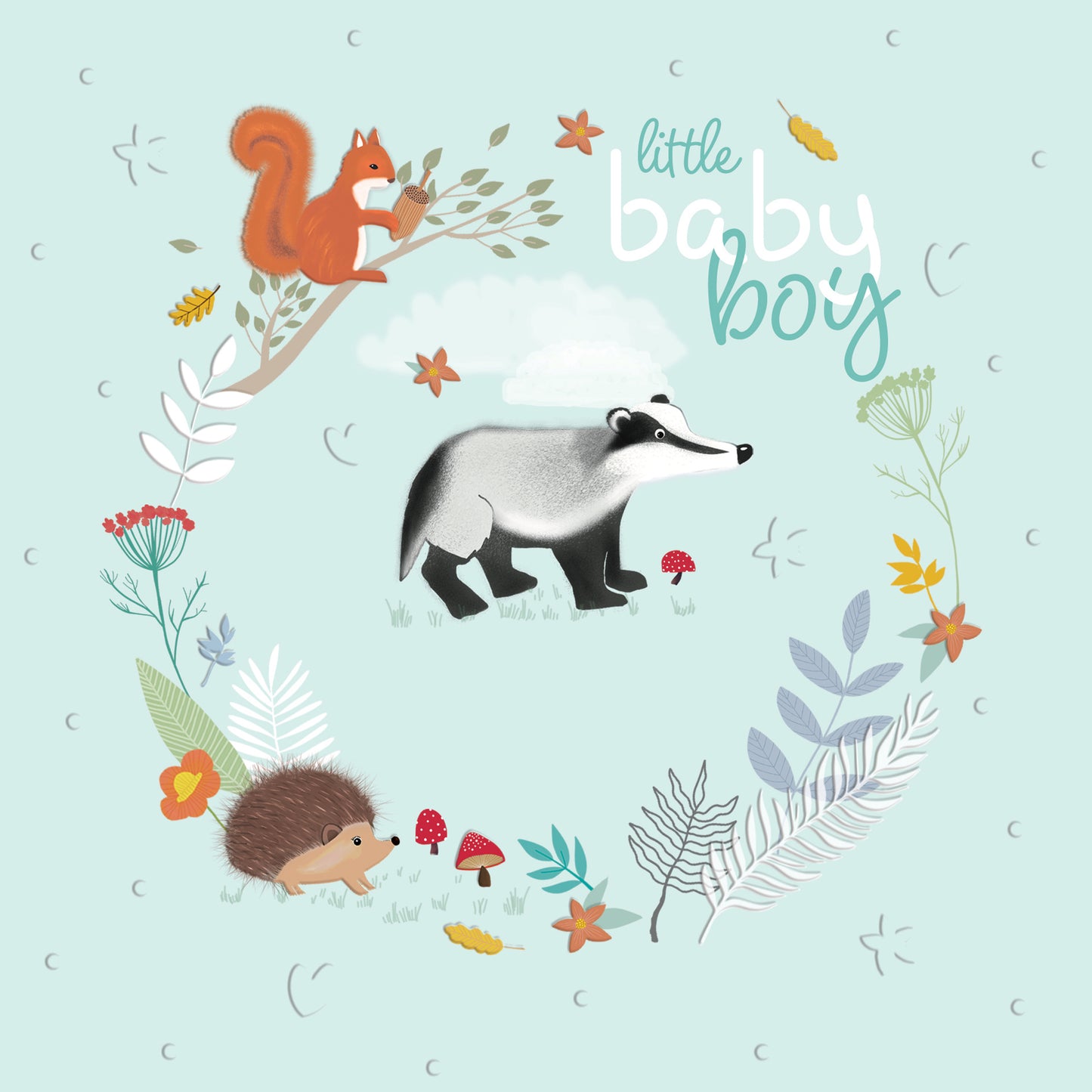 New Baby Card - Baby Boy Woodland