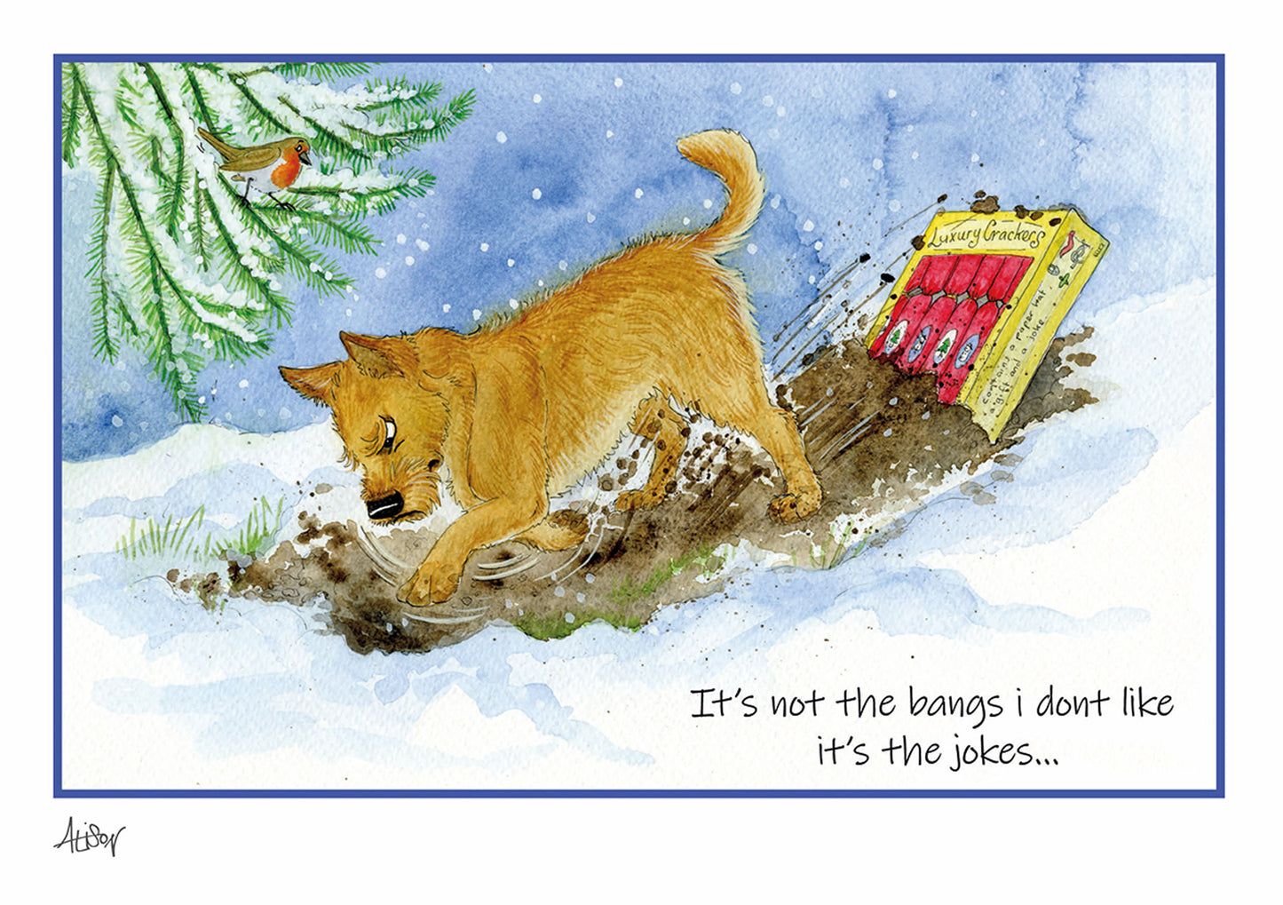 Alison's Animals Christmas Card - It's Not the Bang