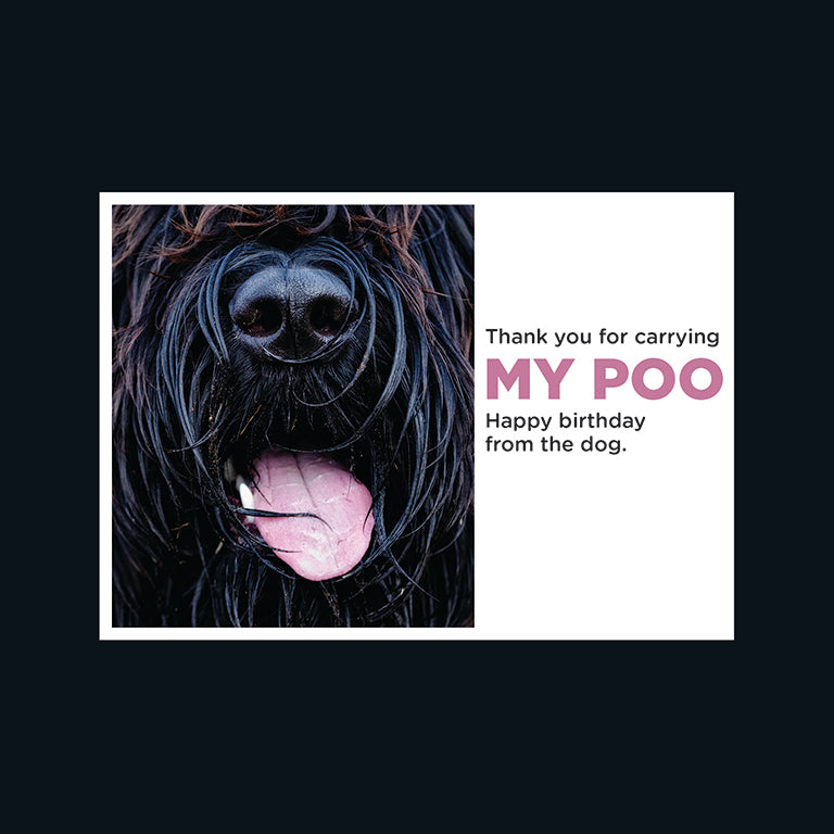 Barking at the Moon Card - Thank you for carrying my poo (Splimple)