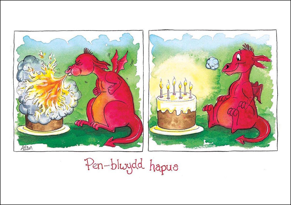Alison's Animals Card - Penblwydd hapus (Splimple - 150x210mm)