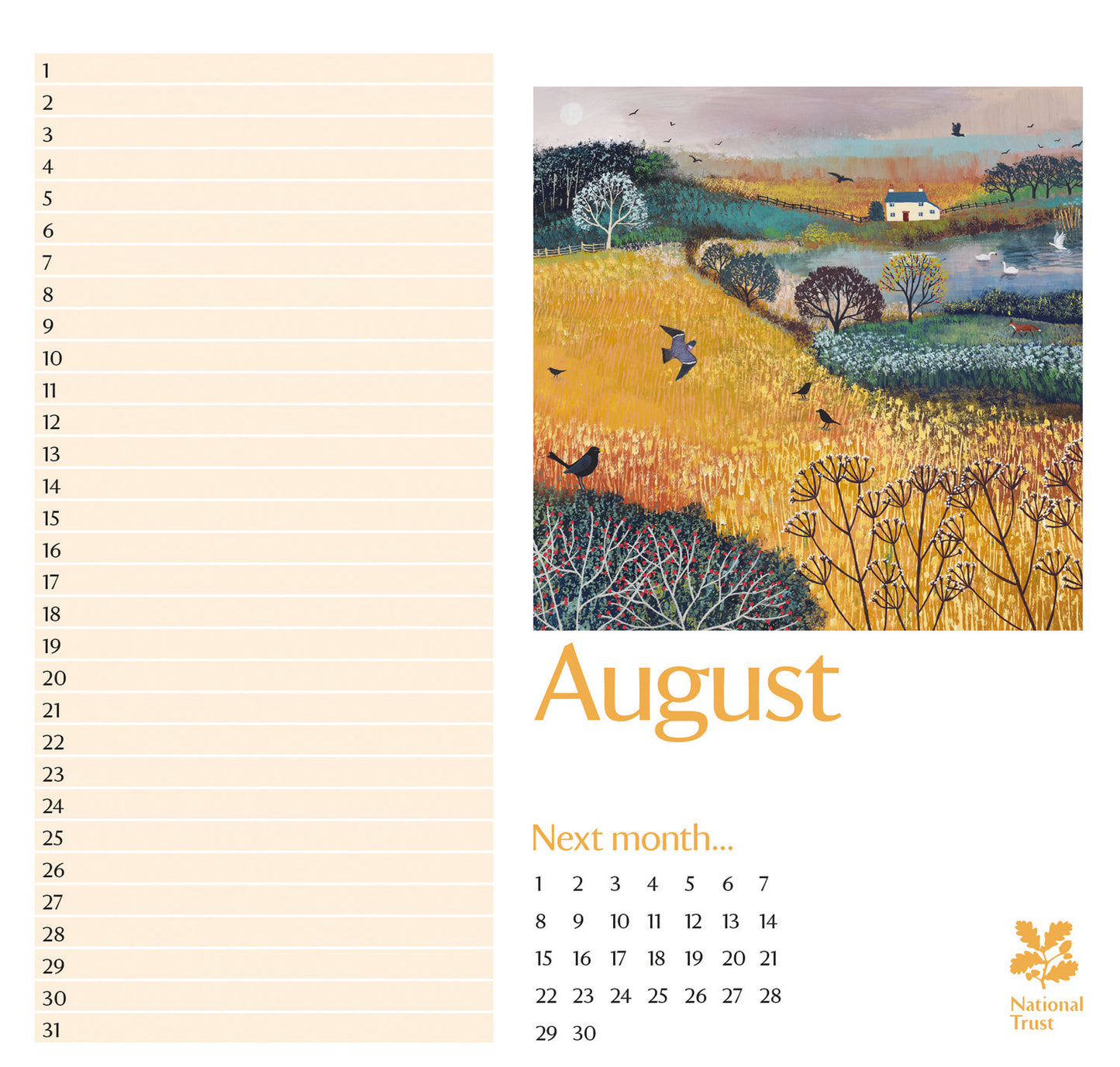 National Trust, Jo Grundy Birthday Midi Calendar 2027 (PFP)