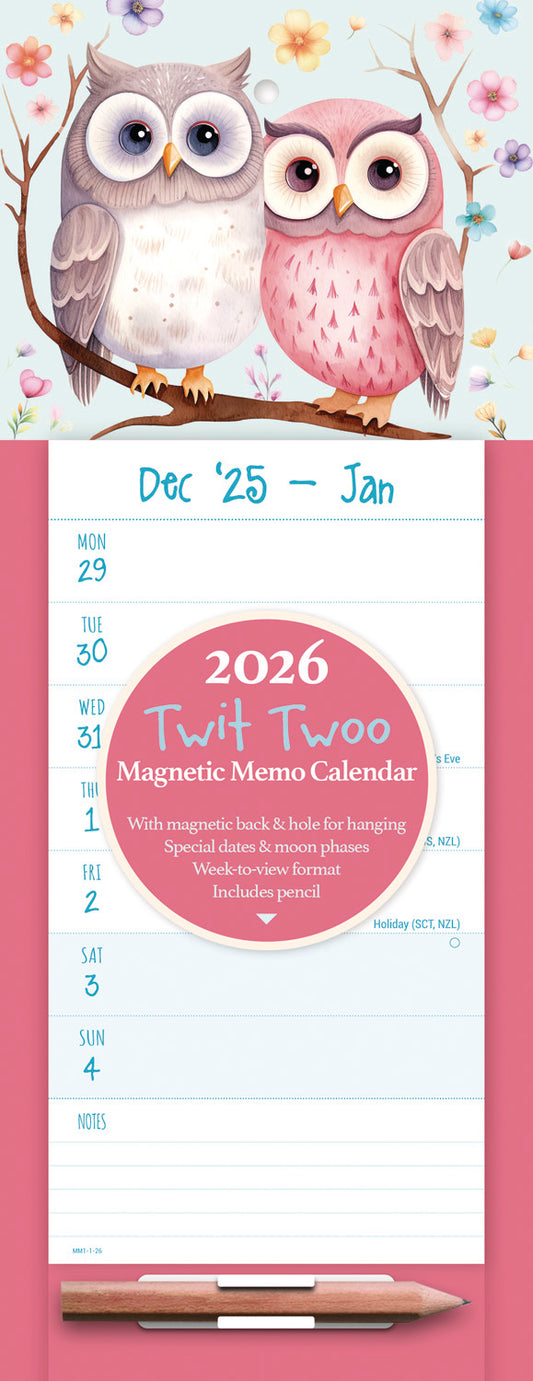 Twit Twoo WTV Magnetic Calendar 2026