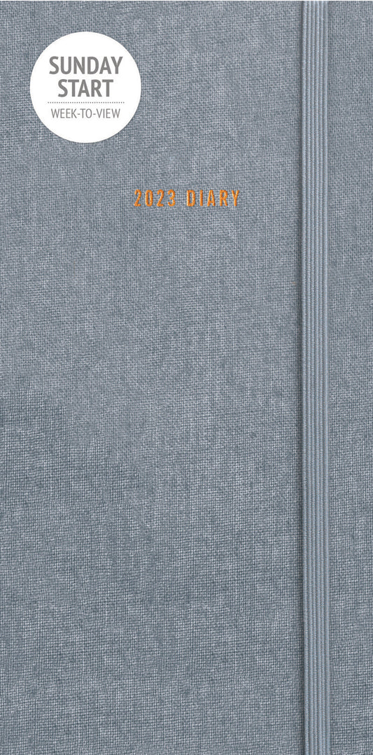 Fashion Charcoal Slim Dlx Diary (Sunday Start) 2026