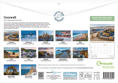 Cornwall A4 Calendar 2027