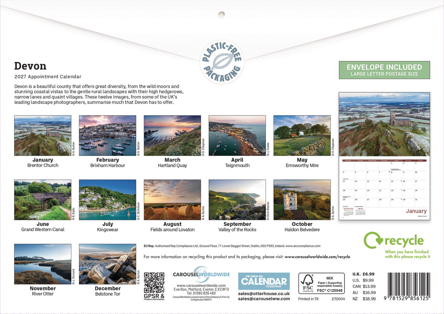 Devon A4 Calendar 2027