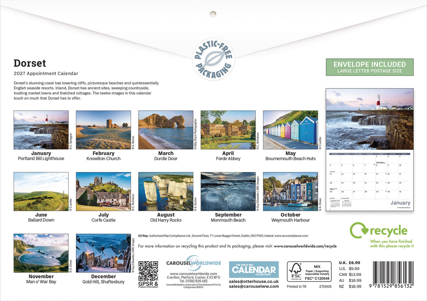 Dorset A4 Calendar 2027