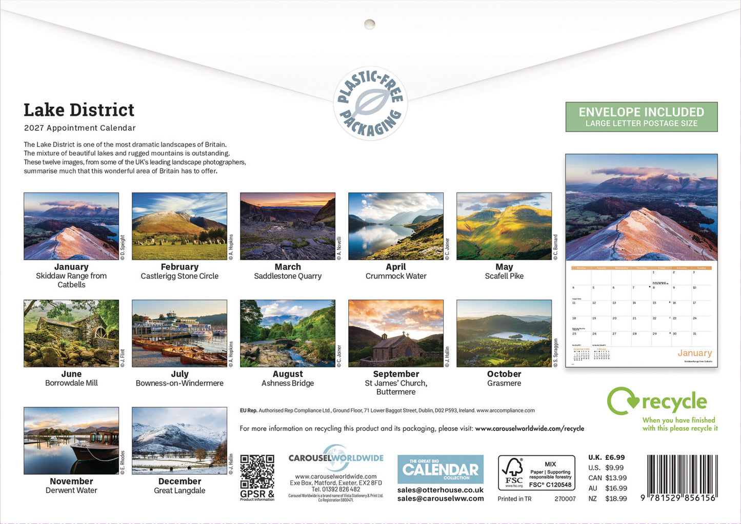 Lake District A4 Calendar 2027