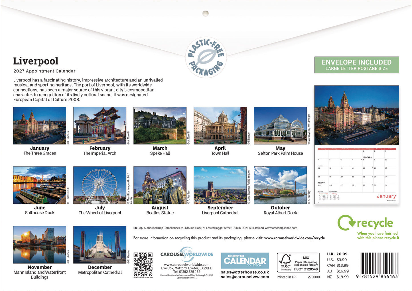 Liverpool A4 Calendar 2027