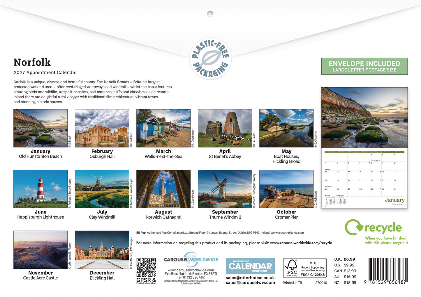 Norfolk A4 Calendar 2027