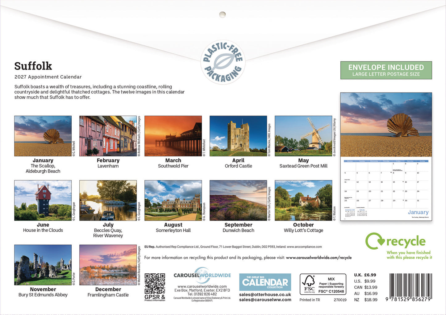 Suffolk A4 Calendar 2027