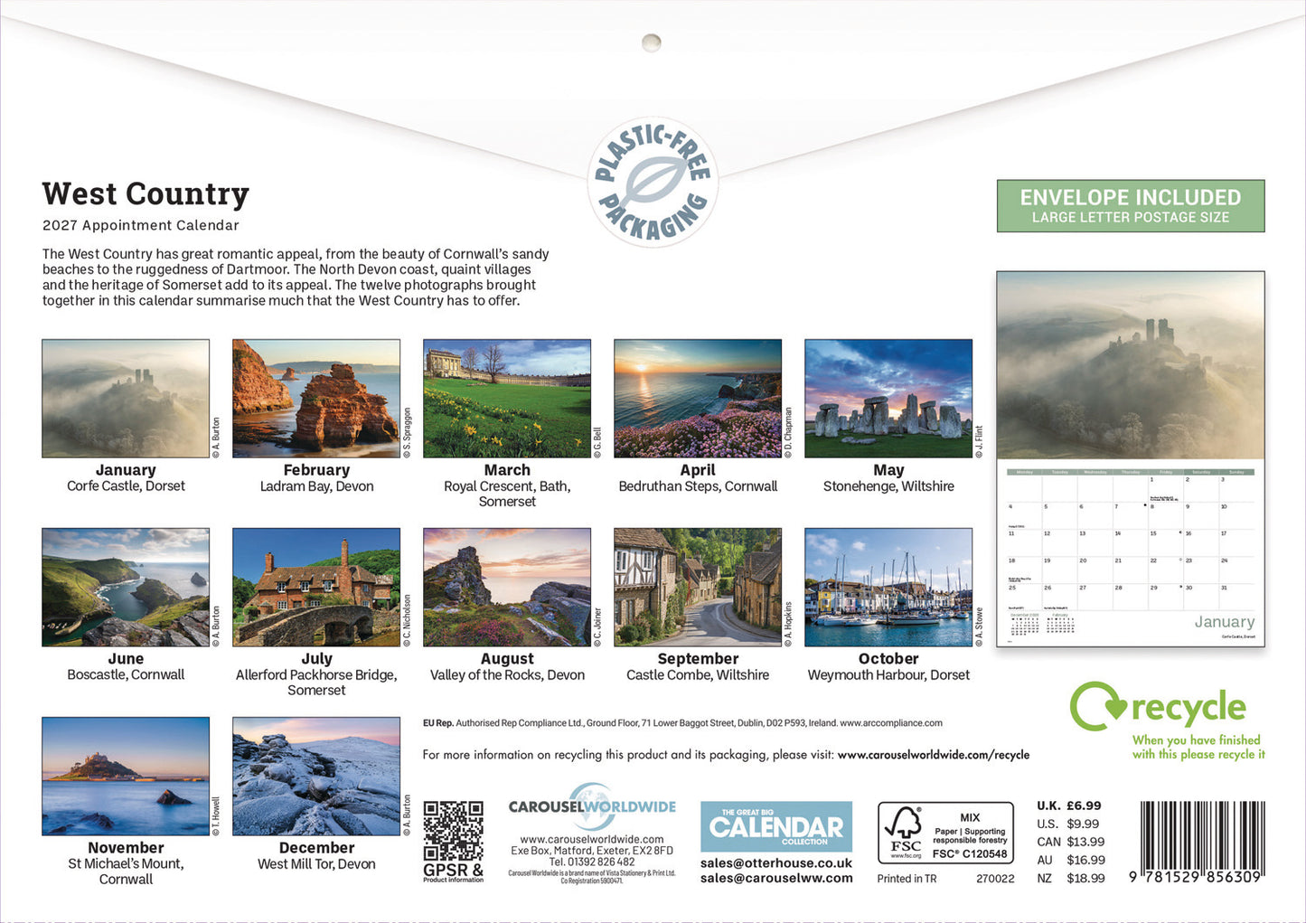 West Country A4 Calendar 2027