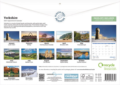 Yorkshire A4 Calendar 2027