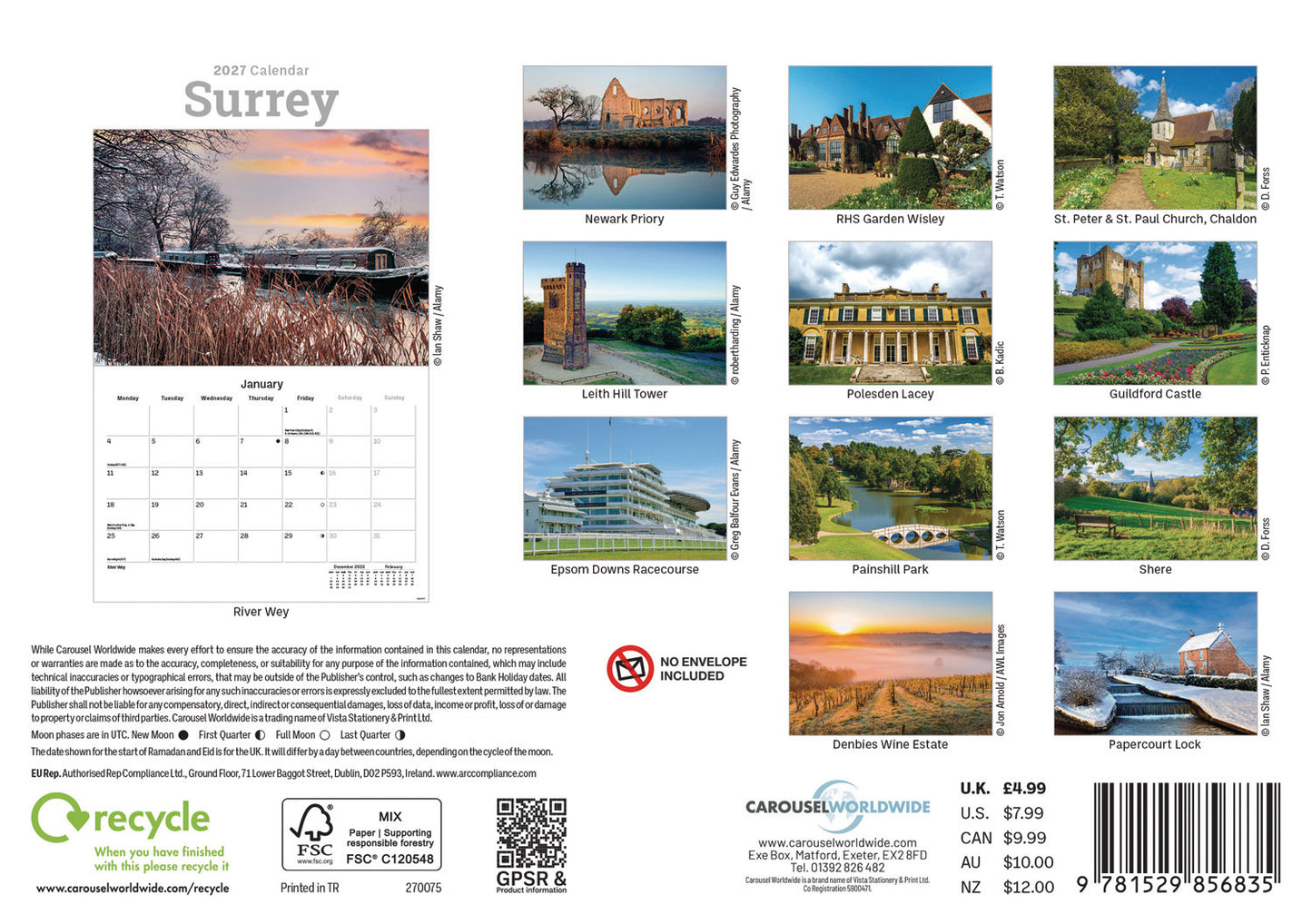 Surrey A5 Calendar 2027