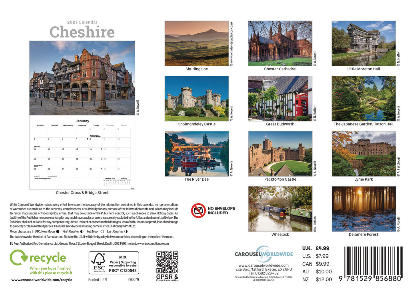 Cheshire A5 Calendar 2027