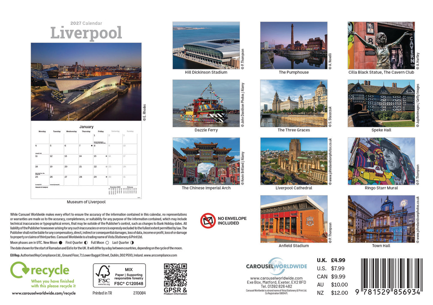 Liverpool A5 Calendar 2027