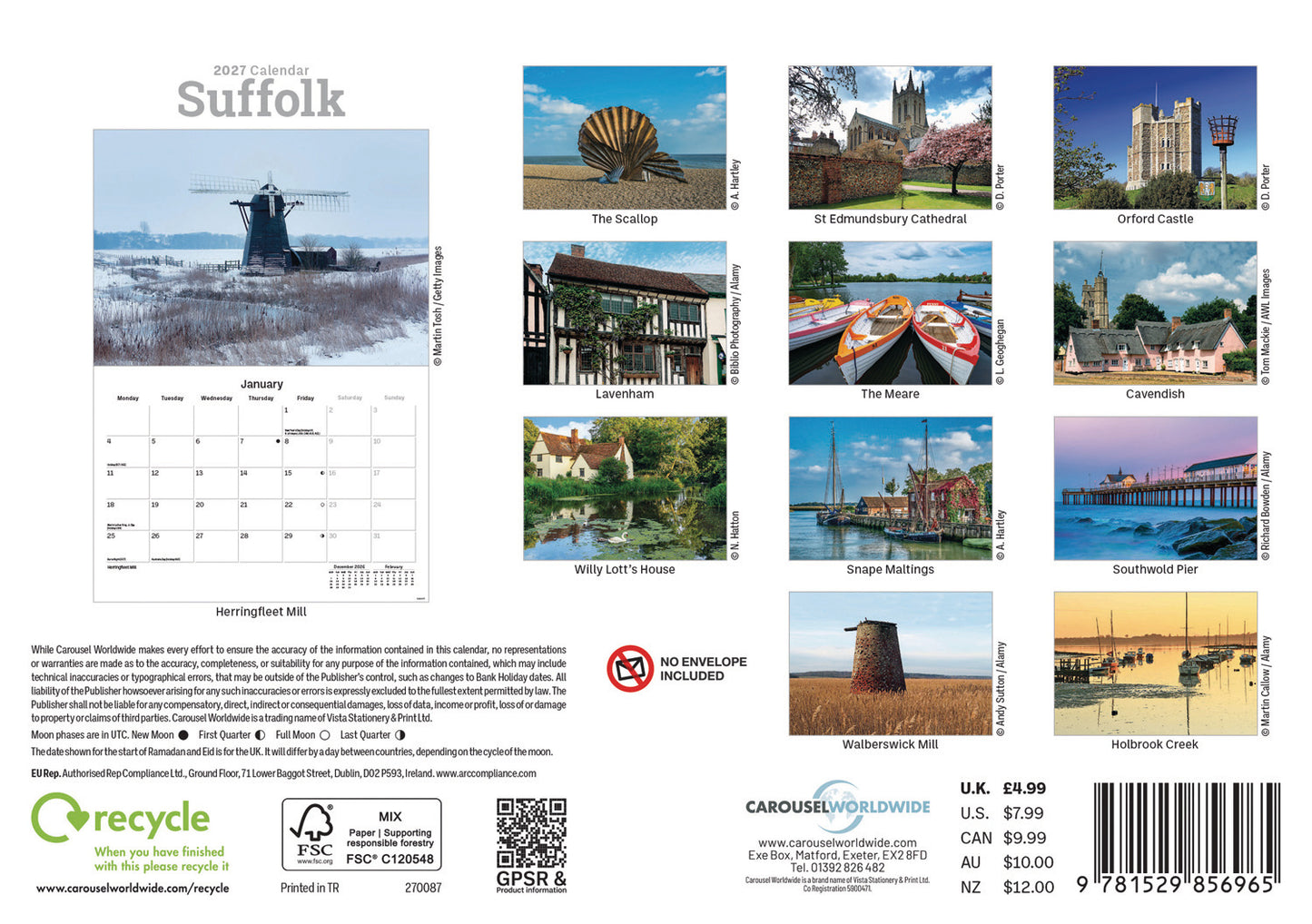 Suffolk A5 Calendar 2027