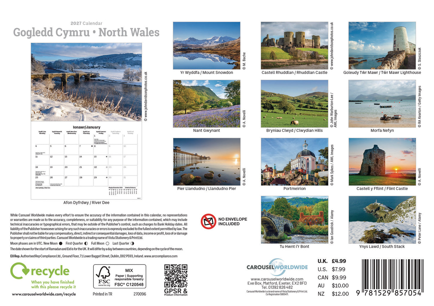 North Wales A5 Calendar 2027