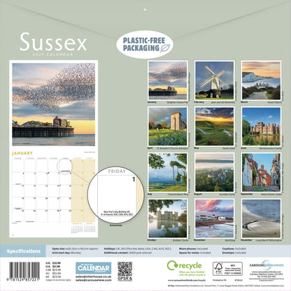 Sussex Wall Calendar 2027