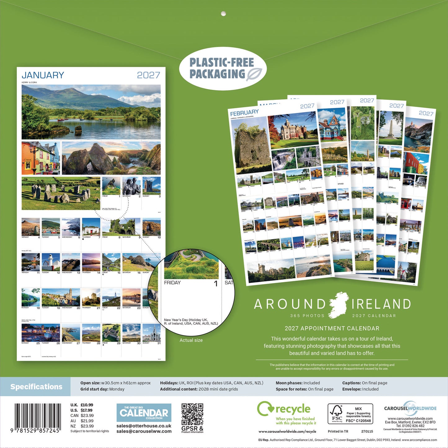 Around Ireland Wall Calendar 2027