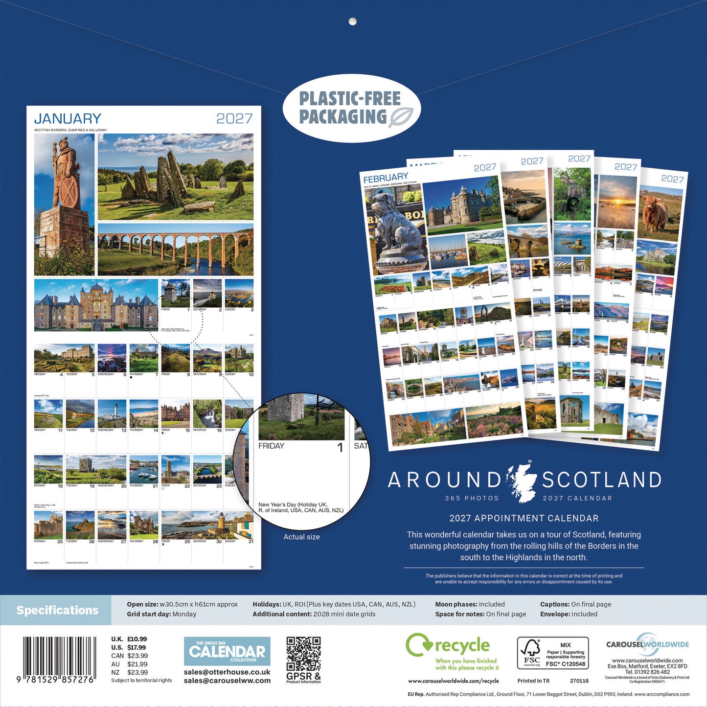 Around Scotland Wall Calendar 2027