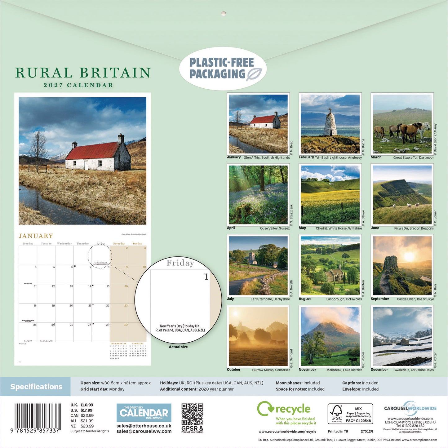 Rural Britain Wall Calendar 2027