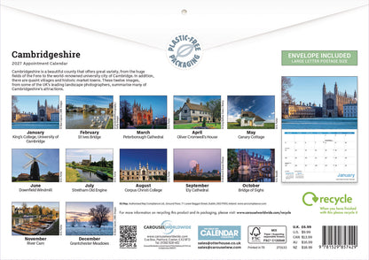 Cambridgeshire A4 Calendar 2027