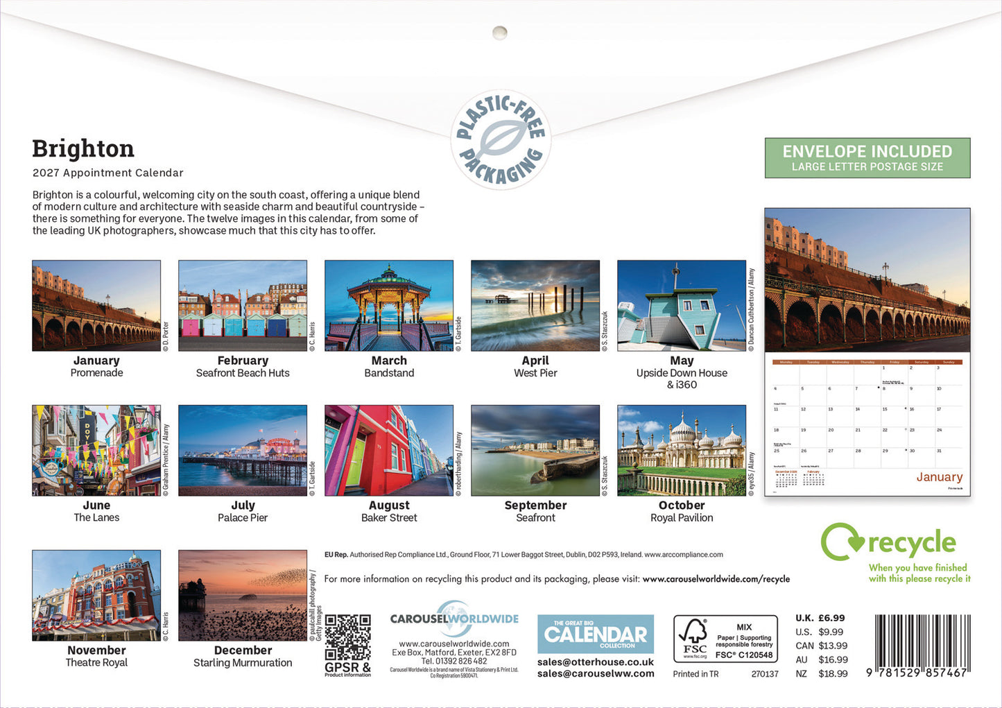 Brighton A4 Calendar 2027